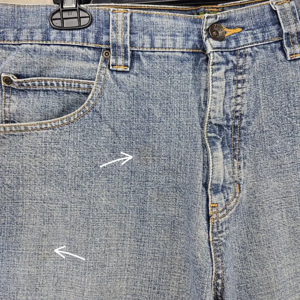 Vintage Anchor Blue Baggy Shorts Mens 34 (Fits 36x12) Blue Denim Jorts Y2K STAIN